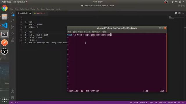 File create,read, save & quit | #2 | Vim Editor Tutorial in Hindi