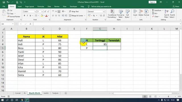 Belajar 6 Rumus Baru di Excel 2019 Sebagai Fitur Terbaru