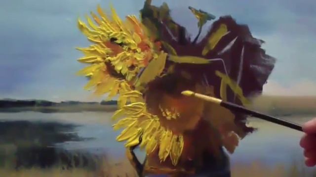 Алла Белопесоцкая живопись маслом "вечер на берегу реки"