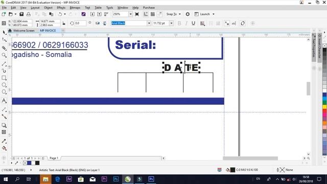 HOW TO DESIGN MODERN INVOICE IN CORELDRAW 2019 (MOGADISHO POWER SUPPLY) SUBSCRIBE OUR CHANNEL THANK