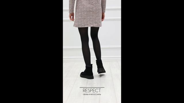 Черные утепленные ботинки из гидрофобного велюра VS12-131910