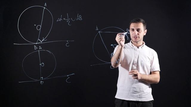 Геометрия 11 класс. Угол между касательной и хордой