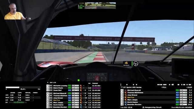 iRacing - GT Sprint VRS Series - Ferrari 488 GT3 Evo @ Hungaroring