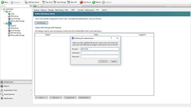 Аутентификация Active Directory в Citrix XenServer 7