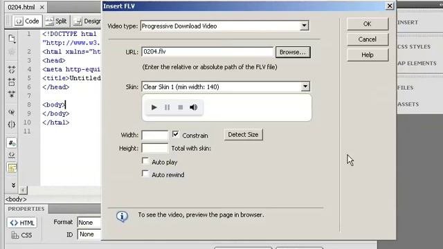 Adobe Flash CS4 Video Tutorial part 11 Deploying with Dreamweaver