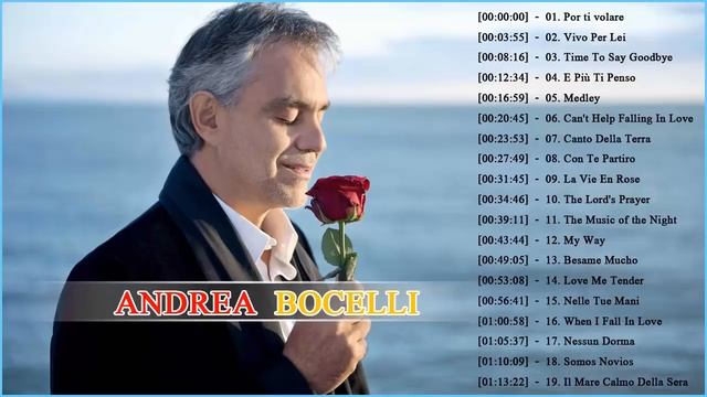 Andrea Bocelli Greatest Hits 2018   Best Andrea Bocelli Songs of All Time