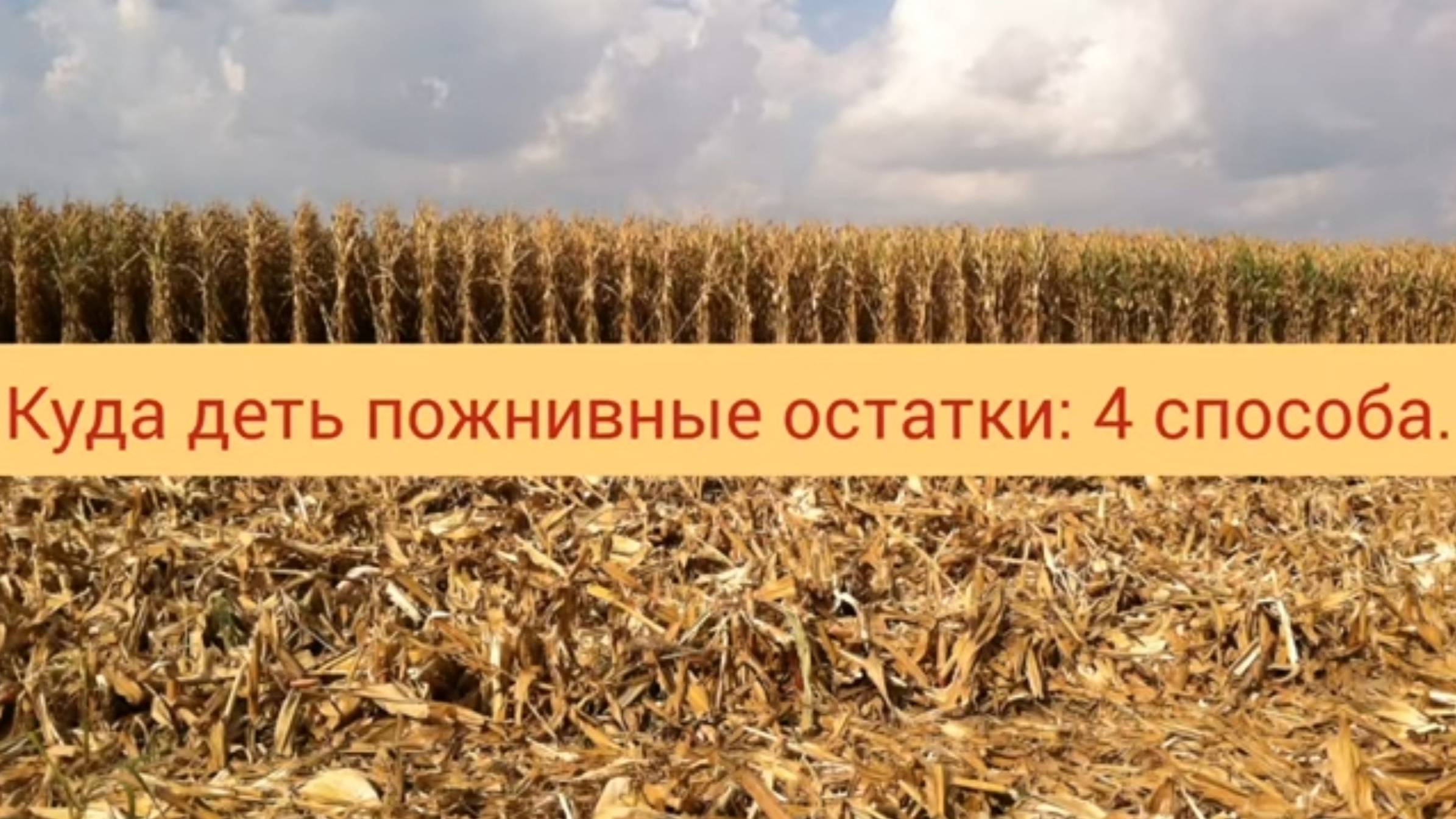 4 способа переработки пожнивных остатков.