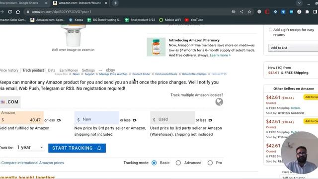 Product analysis at keepa tool