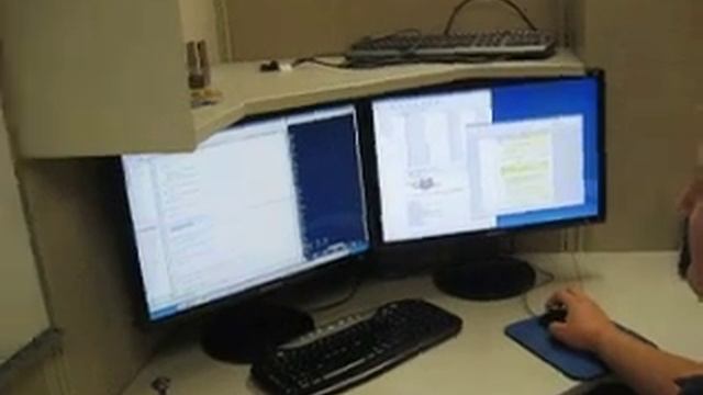 Andrew's new monitor at work