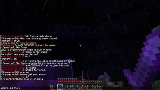Minecraft: end dimension chaos