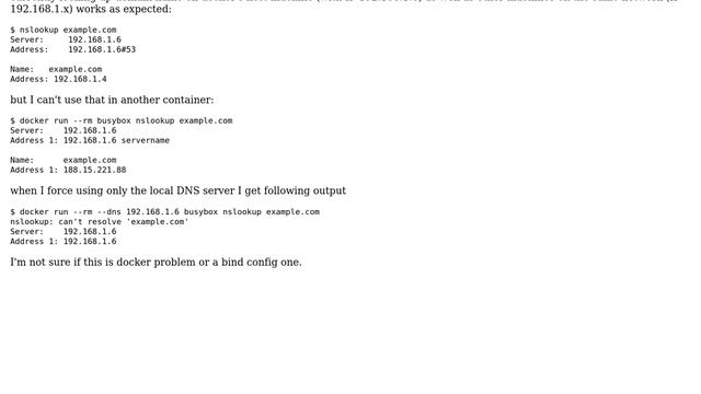 DevOps & SysAdmins: Docker does not resolve DNS from BIND server (2 Solutions!!)