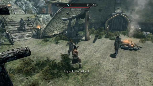 Skyrim - Brawling With Chief Lurbuk