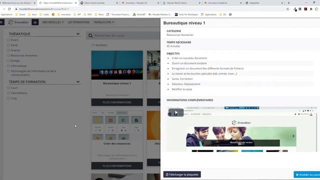 Webinaire Enovation: Focus Thèmes Moodle