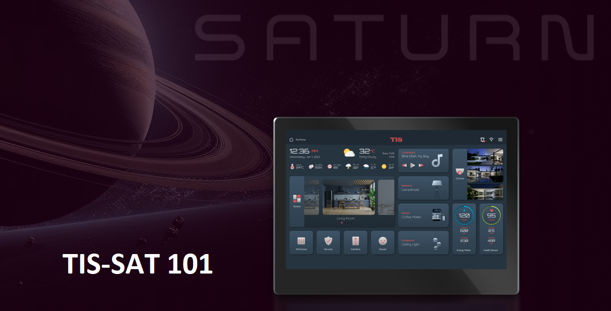 TIS-SATURN-101 (10") современная интерактивная панель для умного дома с функцией 3D .