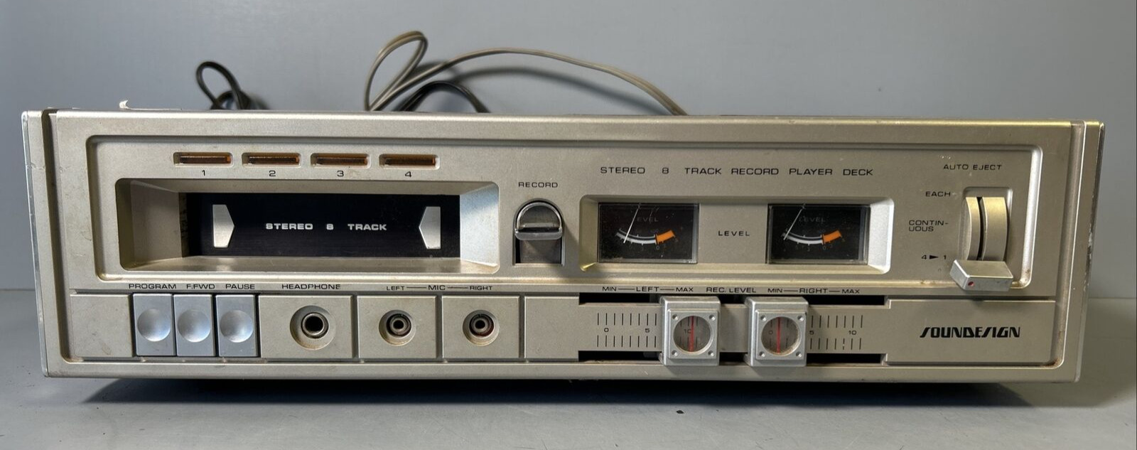 Дека стереофонического проигрывателя Vintage Soundesign на 8 дорожек, модель 493, Япония-70-Х