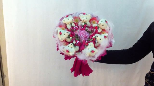 Букет с мишками