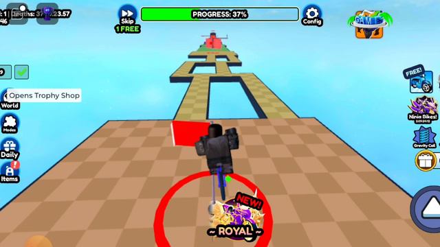 Едем на велосипеде и проходим испытания в Roblox.