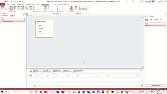 How to use Totals in Microsoft Access, Sum, Avg, Max and Count