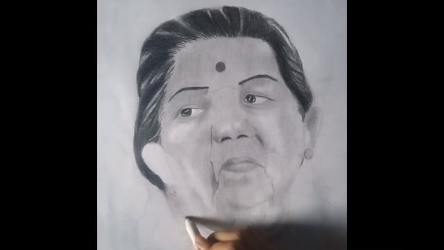 Lata Mungeshkar Sketching