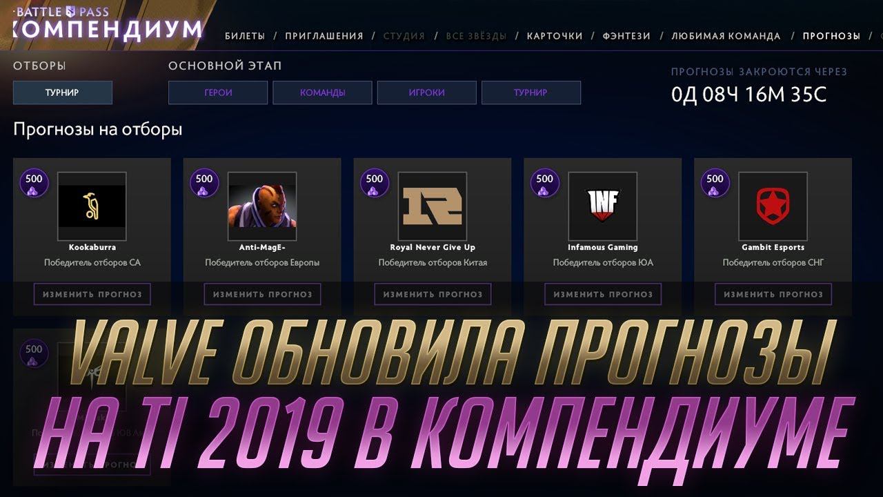 Valve обновила прогнозы на Ti 2019 в Компендиуме