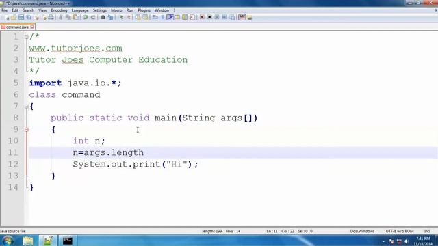 Command Line Argument In Java Tamil