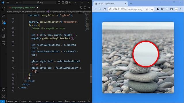 Magnify Image On Hover using Javascript
