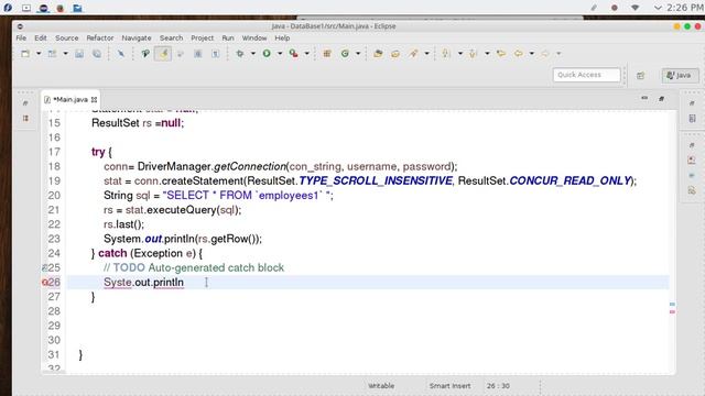 10 JAVA JDBC DataBases  Error handling