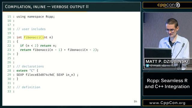 CppCon 2015: Matt P. Dziubinski “Rcpp: Seamless R and C++ Integration"