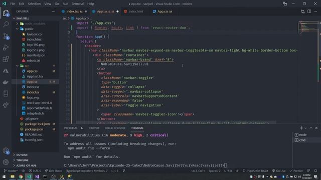React Tutorial | Add Layout and Router to React App | Typescript | MVC- ep26