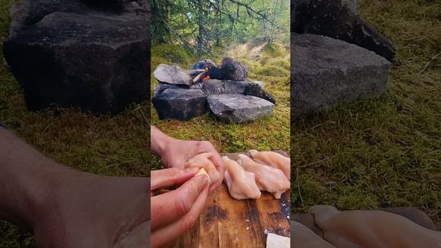 Knusprige Hähnchenbrust in der Natur kochen 🔥 Würzige Hähnchenbrust mit Käsefüllung