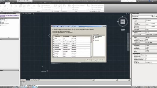 AutoCAD 2D Tutorial Deutsch Lektion 8 Export von Zeichnungsdaten (Koordinaten) ins Excel