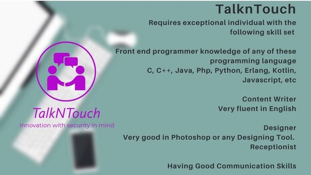 TalknTouch: JOB VACANCY