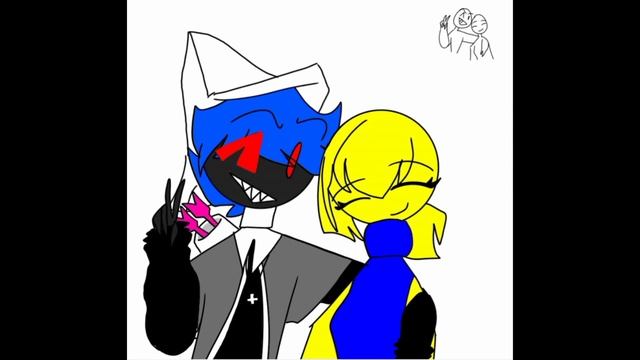 Speed-paint of Me & Score's Roblox avatars (My bestfriend) & Fallen in the background..