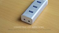 mbeat Hayman 3-Port USB 3.0 Hub with USB Audio & Microphone