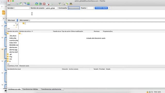 2.4 - Deploy Gitlab vía FTP - CONFIGURACIÓN EN GITLAB - Probando la cuenta de FTP