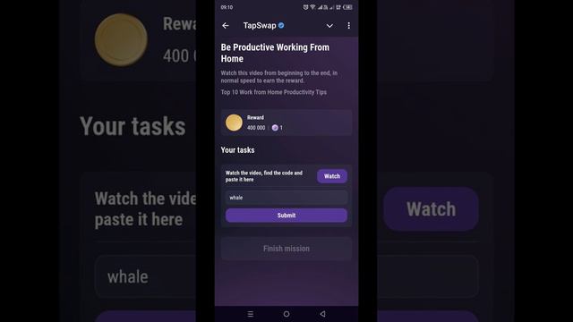 TapSwap код (Be Productive Working From Home) на 01.09.2024 #tapswap #tapswapcode #crypto
