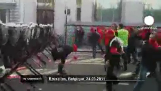 Протесты в Брюсселе на саммите ЕС