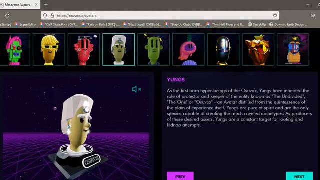 Osuvox Metaverse Avatars OVR TheSandBox Arcona Cryptovoxels