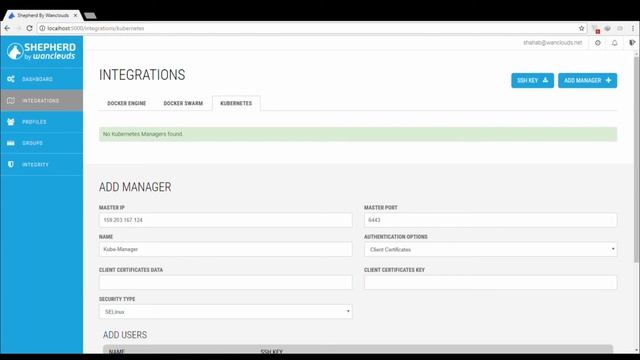How to register Kubernetes on Shepherd