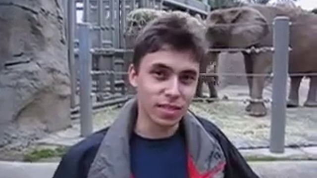 Me at the zoo - first video on YouTube - reverse