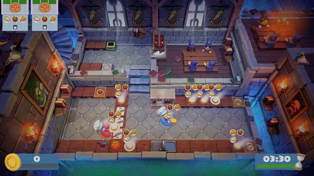 Overcooked 2 (PS5) Level 3-1, 2 Players, 3 Stars (4K 60 FPS)