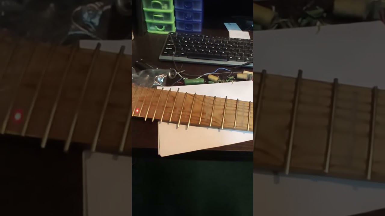 lighting fretboard. Guitar neck