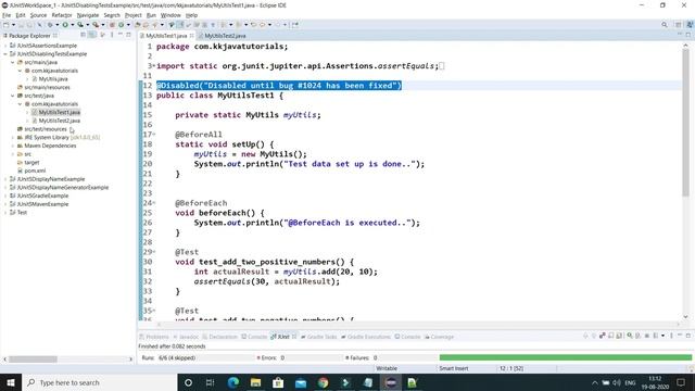 Disabling Tests in JUnit || Disabling Tests in JUnit 5 || JUnit 5 @Disabled Test Example ||@Disable