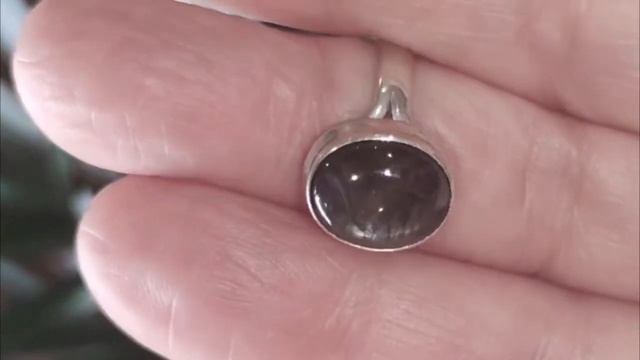 Сапфир черный серебряное кольцо, 3391КЦС