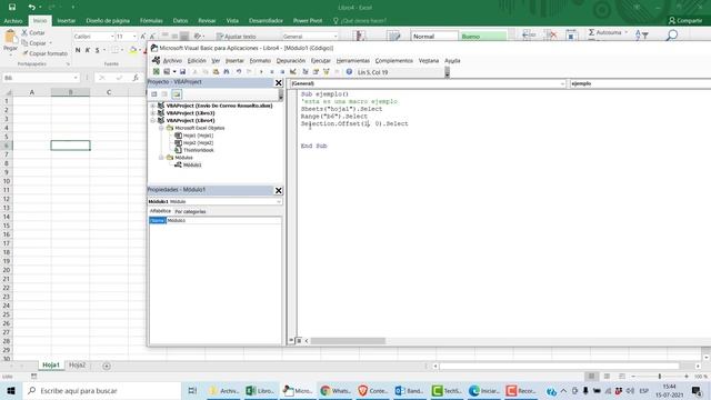 Asesoría Excel - Comandos Básicos Sheets Range Selecion Offset Macros VBA