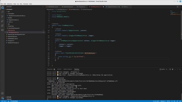 C# ASP.NET WebAPI with MariaDB and Dapper | Part 2:  Database Connection, Repository, Controller