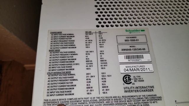 SCHNEIDER ELECTRIC: XANTREX XW6048 HYBRID INVERTER/CHARGER VS. NISSAN LEAF LITHIUM BATTERY