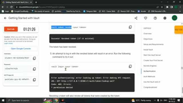 Getting Started with Vault Google Cloud LAB Solution [ GSP1003 ]