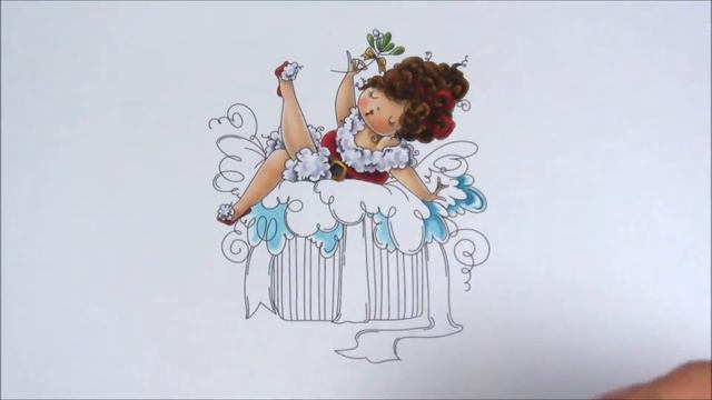 Copic Colouring Stamping Bella Edna Under the Mistletoe stamp