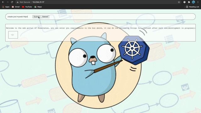 Creating human interactive web app for Kubernetes using AWS